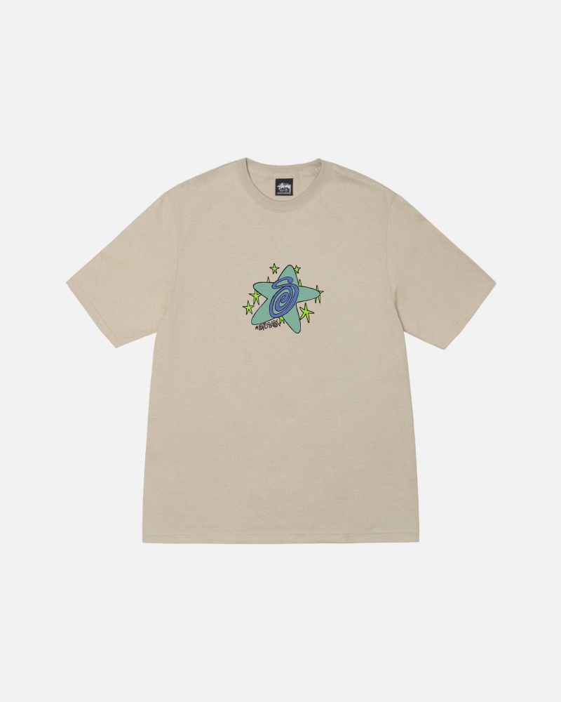 Stüssy Galaxy Tee Short Sleeve T-Shirt Unisex Khaki | PS94-X5-GV