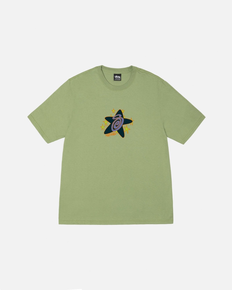 Stüssy Galaxy Tee Short Sleeve T-Shirt Unisex Moss | JV50-Z3-AI