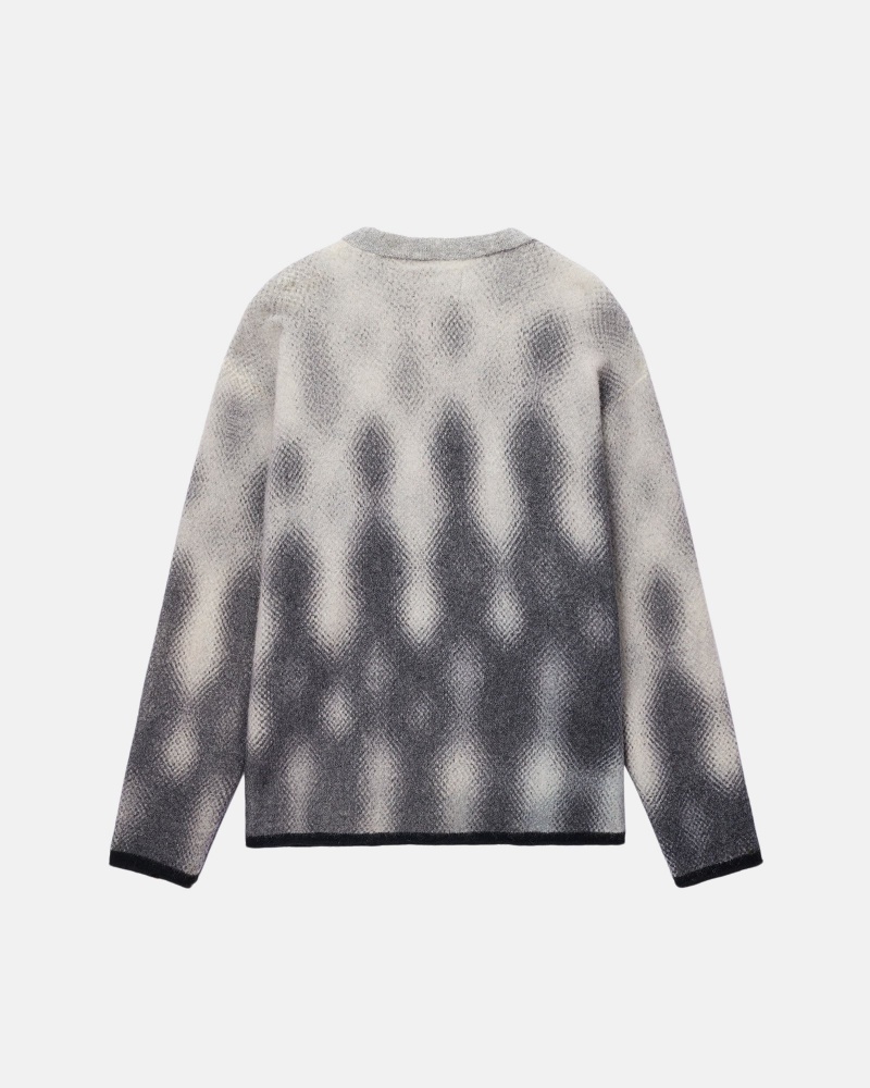 Stüssy Gradient Dot Brushed Trui Long Sleeve Sweater Unisex Grijs | HY52-L3-ZL