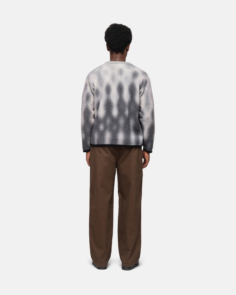 Stüssy Gradient Dot Brushed Trui Long Sleeve Sweater Unisex Grijs | HY52-L3-ZL