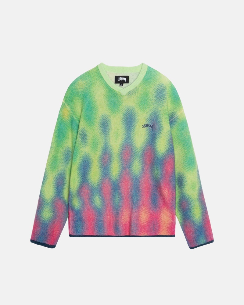 Stüssy Gradient Dot Brushed Trui Long Sleeve Sweater Unisex Multi | AQ02-R7-UE