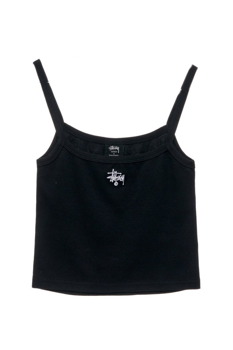 Stüssy Graffiti Rib Singlet T-Shirts L/S Dames Zwart | PR19-E7-FQ