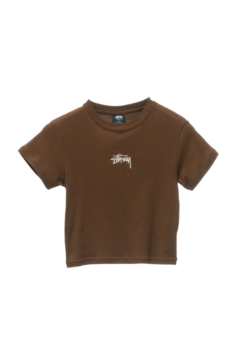 Stüssy Graffiti Rib Tee Tees Dames Koffie | GU12-K2-EH