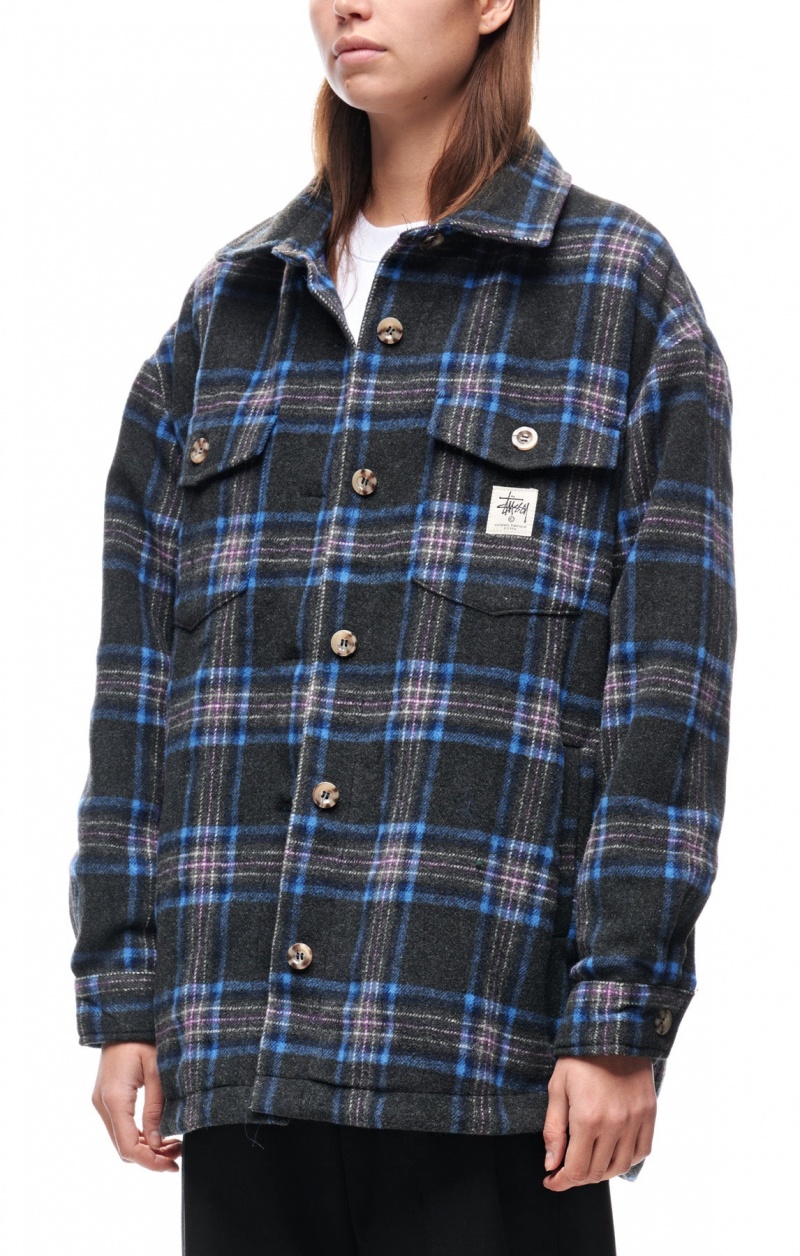 Stüssy Harley Check Worker Jacket Jassen Dames Zwart | EU89-W4-GH