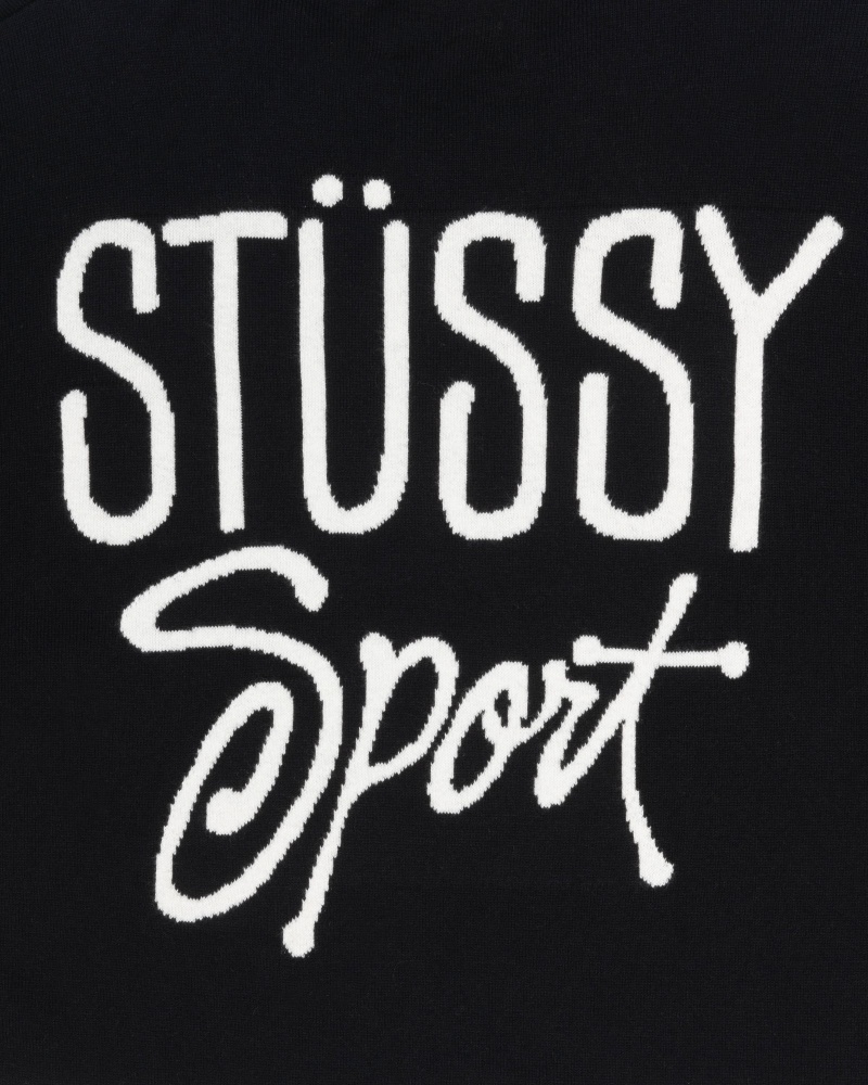 Stüssy Hockey Trui Long Sleeve Sweater Unisex Zwart | IA50-O2-LN