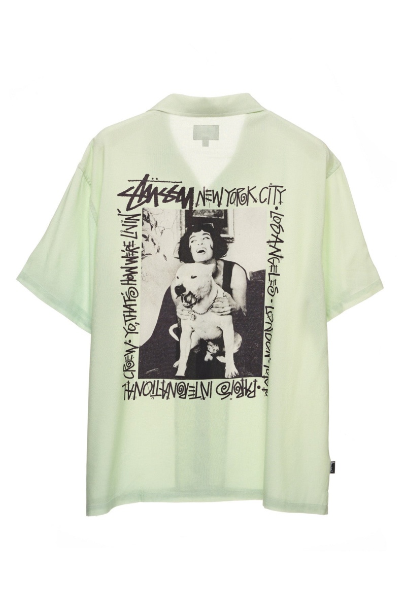 Stüssy How We'Re Living Ss Shirt Overhemd Heren Groen | TC99-E6-UA