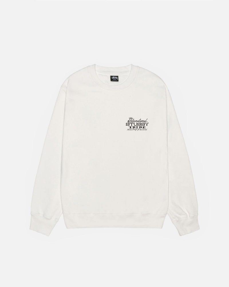 Stüssy IST Crew Pigment Dyed Long Sleeve Sweatshirt Unisex Natural | SS28-G0-TL