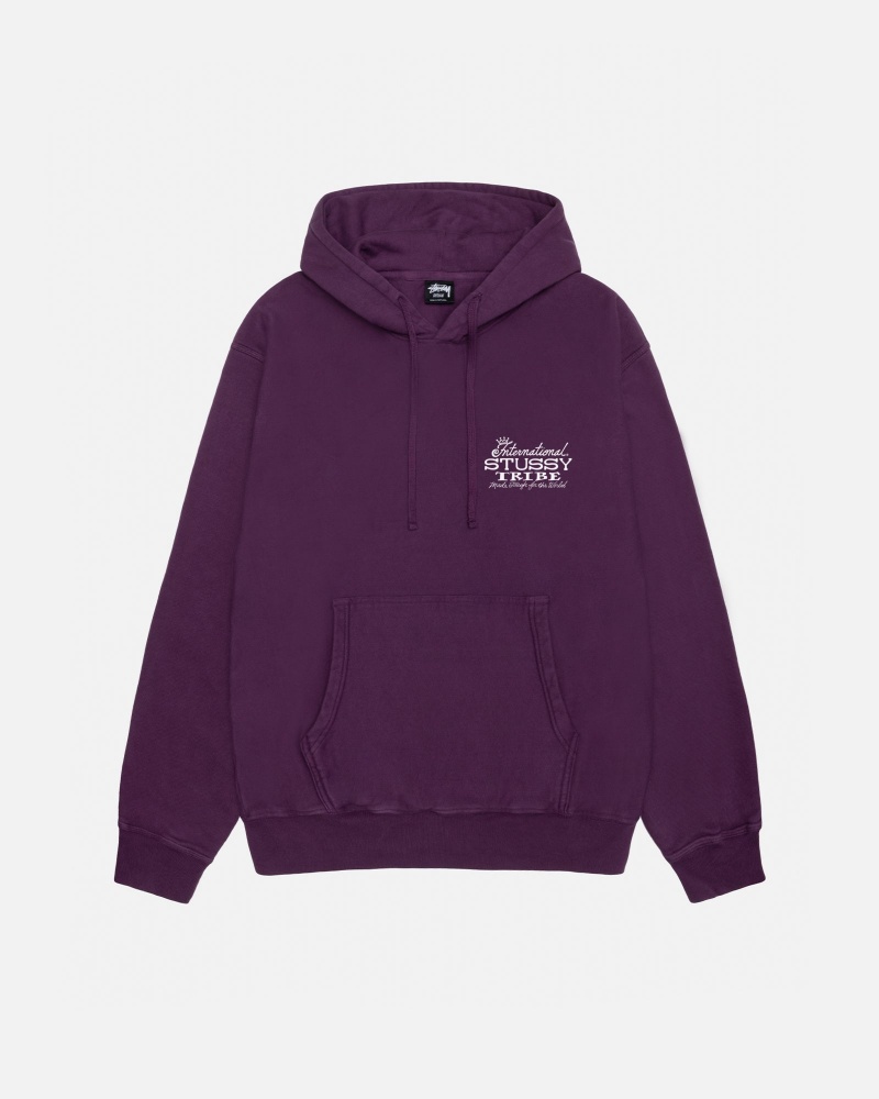 Stüssy IST Hoodie Pigment Dyed Long Sleeve Sweatshirt Unisex Paars | CS62-K4-DD