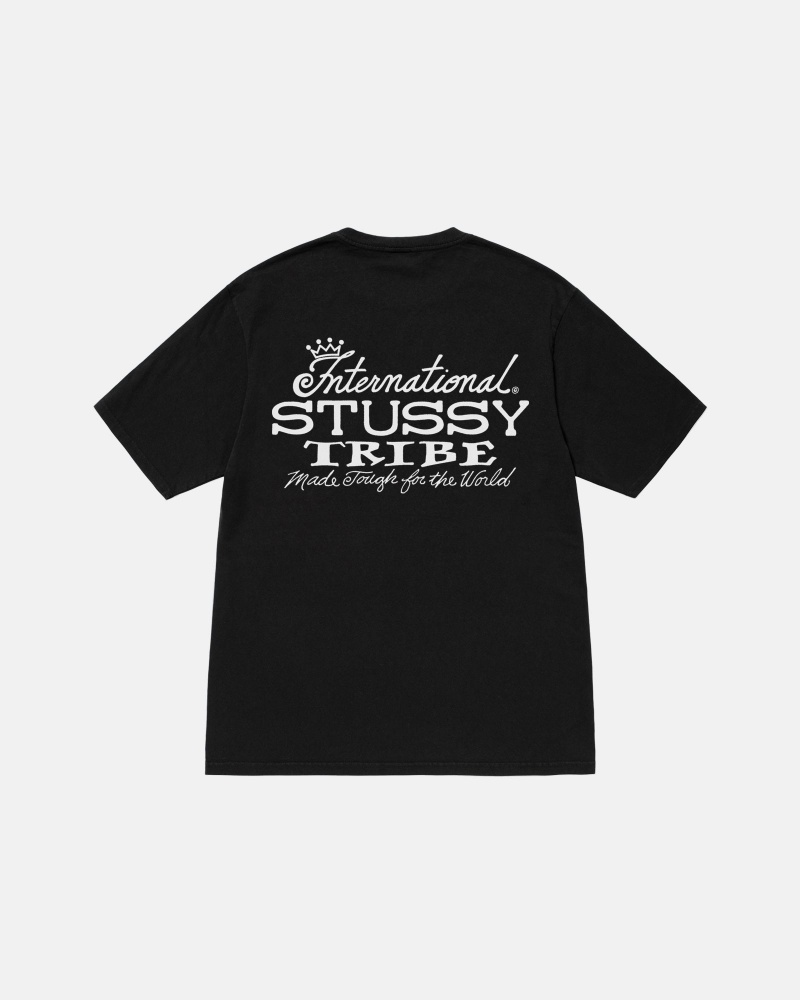 Stüssy IST Tee Pigment Dyed Short Sleeve T-Shirt Unisex Zwart | BO97-V2-XD