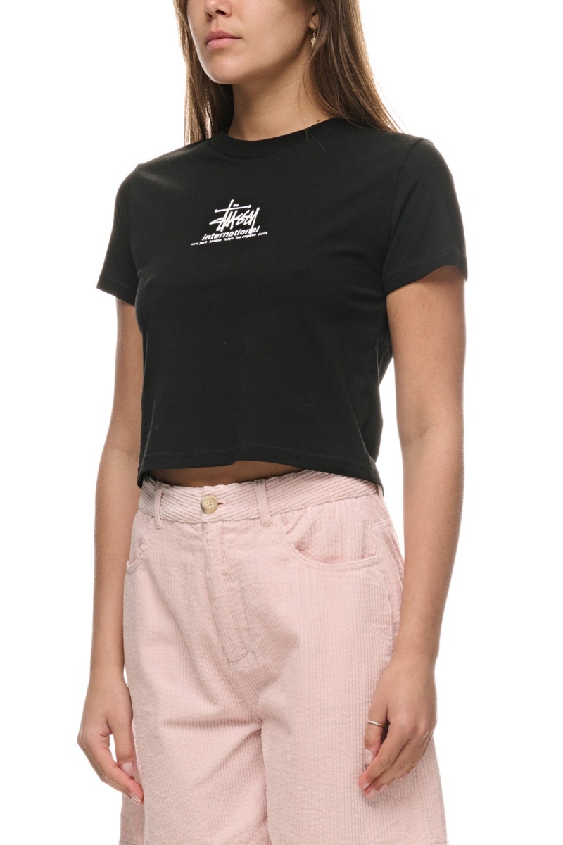 Stüssy International Slim Tee Tees Dames Zwart | ZO46-D9-JH