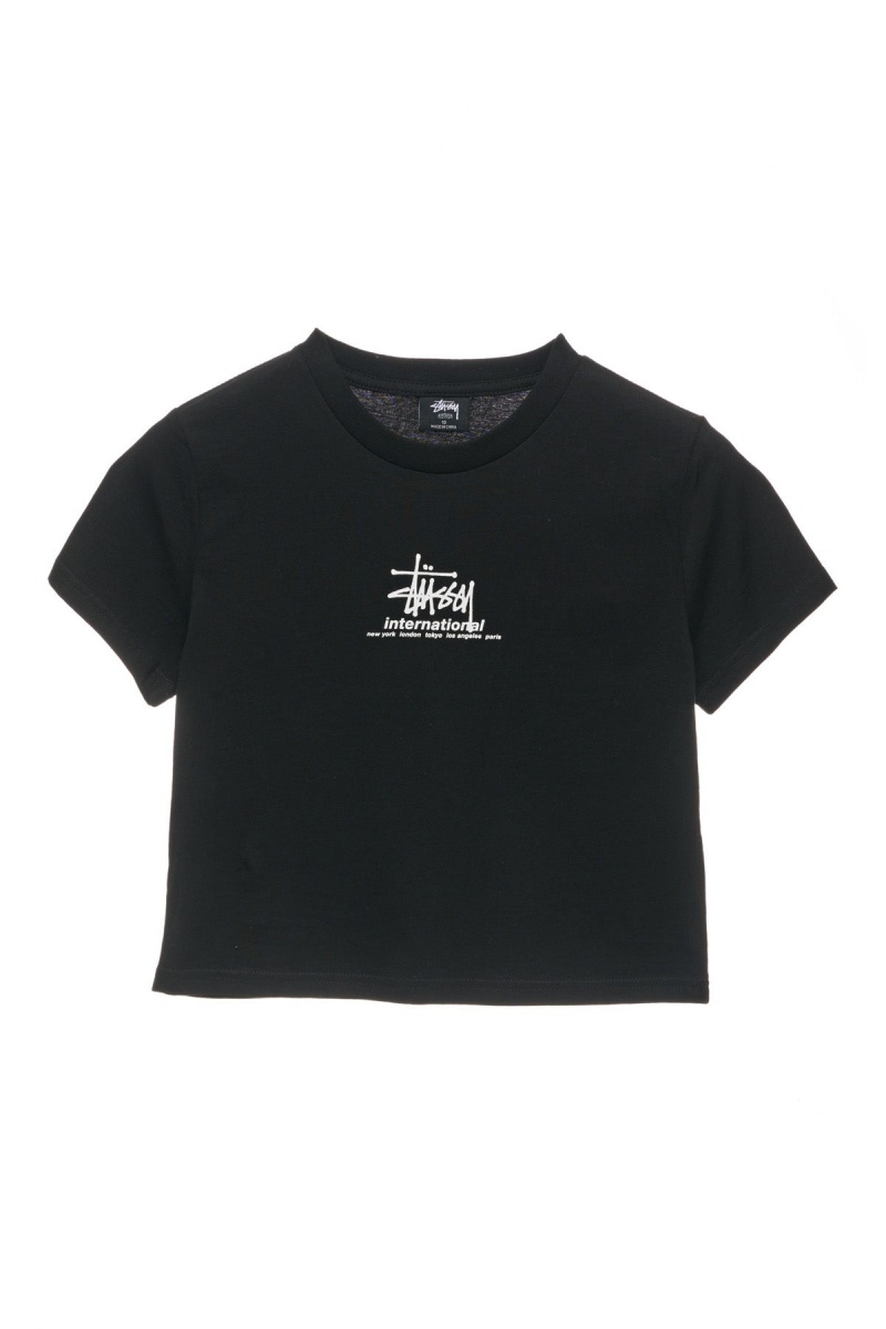 Stüssy International Slim Tee Tees Dames Zwart | ZO46-D9-JH