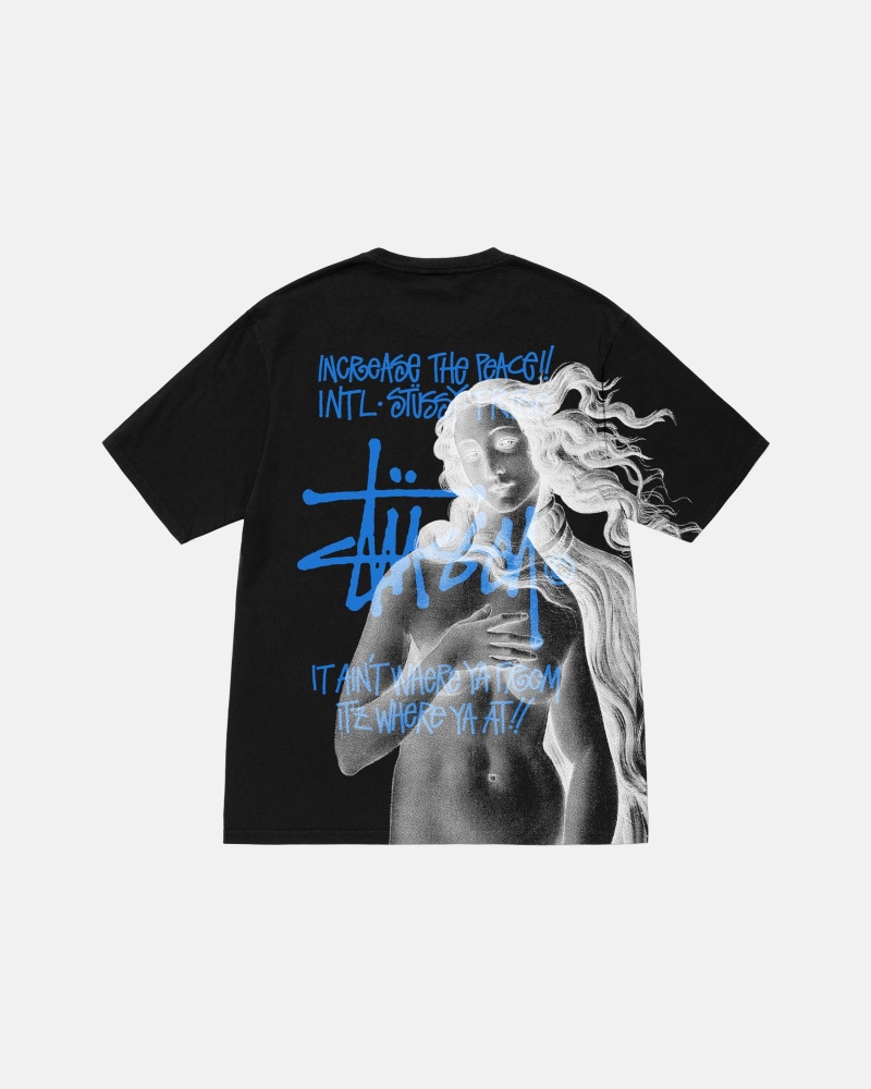 Stüssy Ist Venus Pigment Dyed Tee Short Sleeve T-Shirt Unisex Zwart | PO05-S1-HV