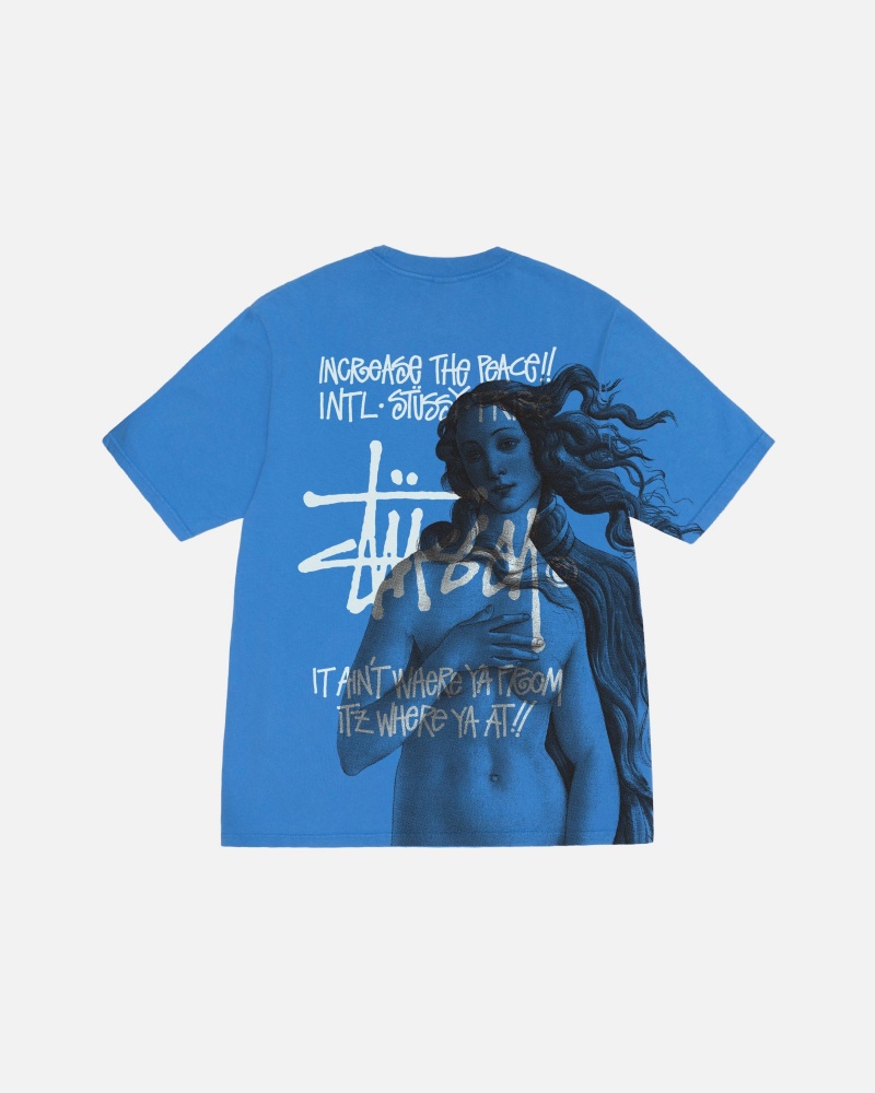 Stüssy Ist Venus Pigment Dyed Tee Short Sleeve T-Shirt Unisex Blauw | OE10-I3-II