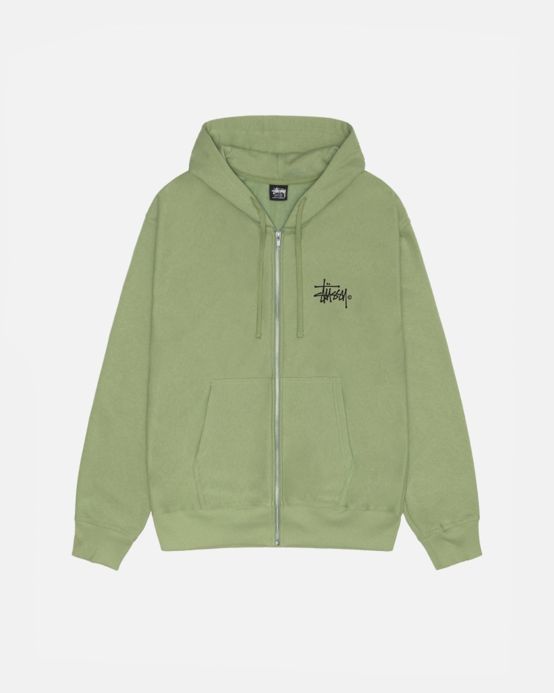 Stüssy Ist Venus Zip Hoodie Long Sleeve Sweatshirt Unisex Moss | SY58-O6-VX