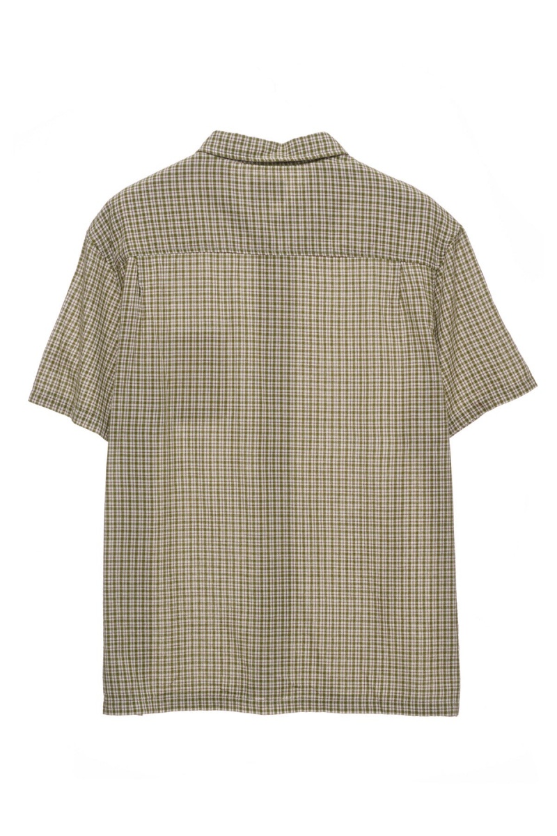 Stüssy Kemp Check Ss Shirt Overhemd Heren Groen | VH81-Z1-GJ