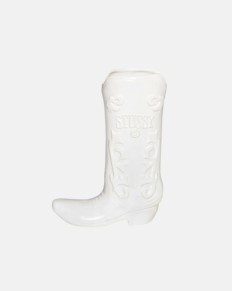 Stüssy Keramiek Boot Vase Vase/Pottery Unisex Wit | IE99-Y8-OJ