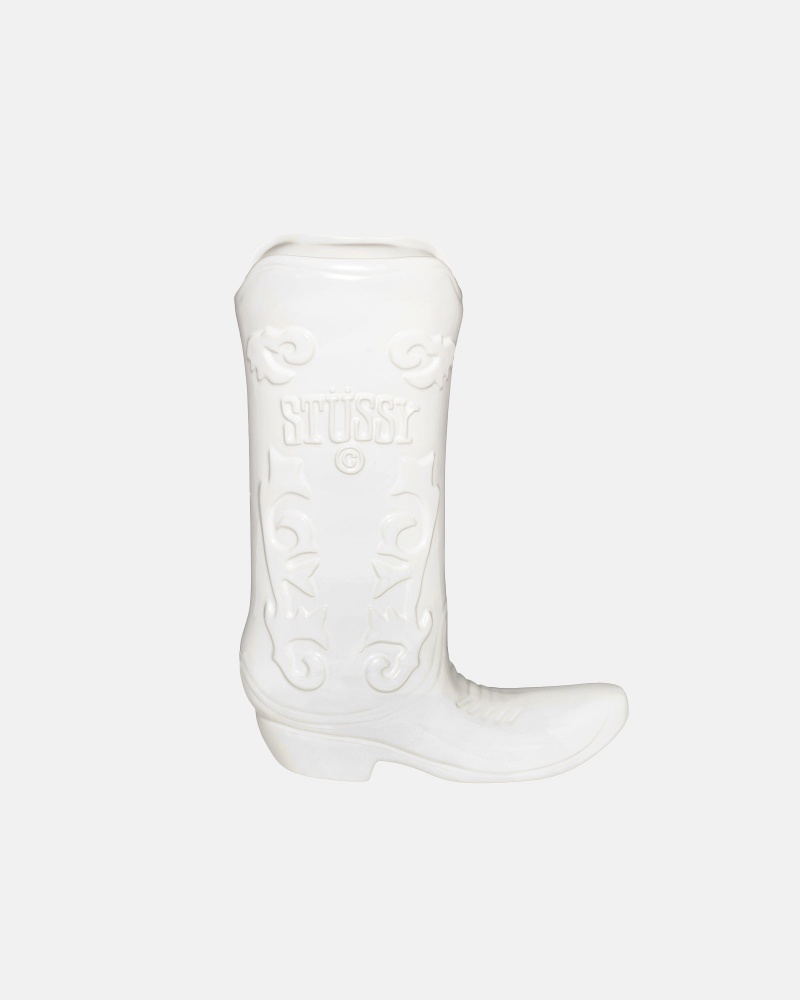 Stüssy Keramiek Boot Vase Vase/Pottery Unisex Wit | IE99-Y8-OJ