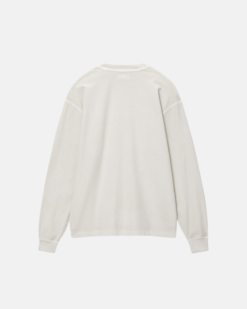 Stüssy Lazy Ls Tee Long Sleeve Knit Unisex Bone | PQ32-R9-DA