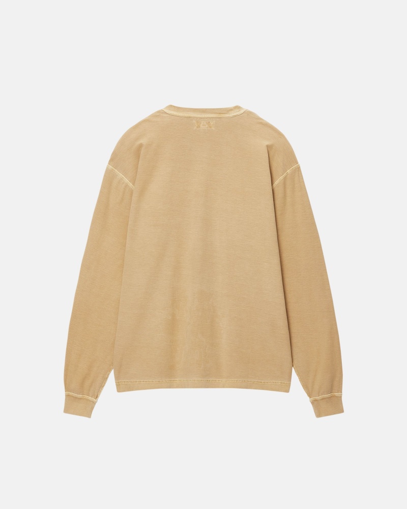 Stüssy Lazy Ls Tee Long Sleeve Knit Unisex Goud | FO76-Q3-ZB