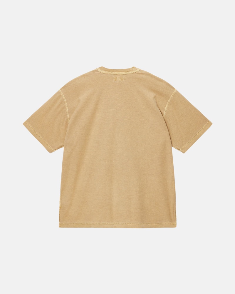 Stüssy Lazy Tee Short Sleeve Knit Unisex Goud | RA65-K2-NM