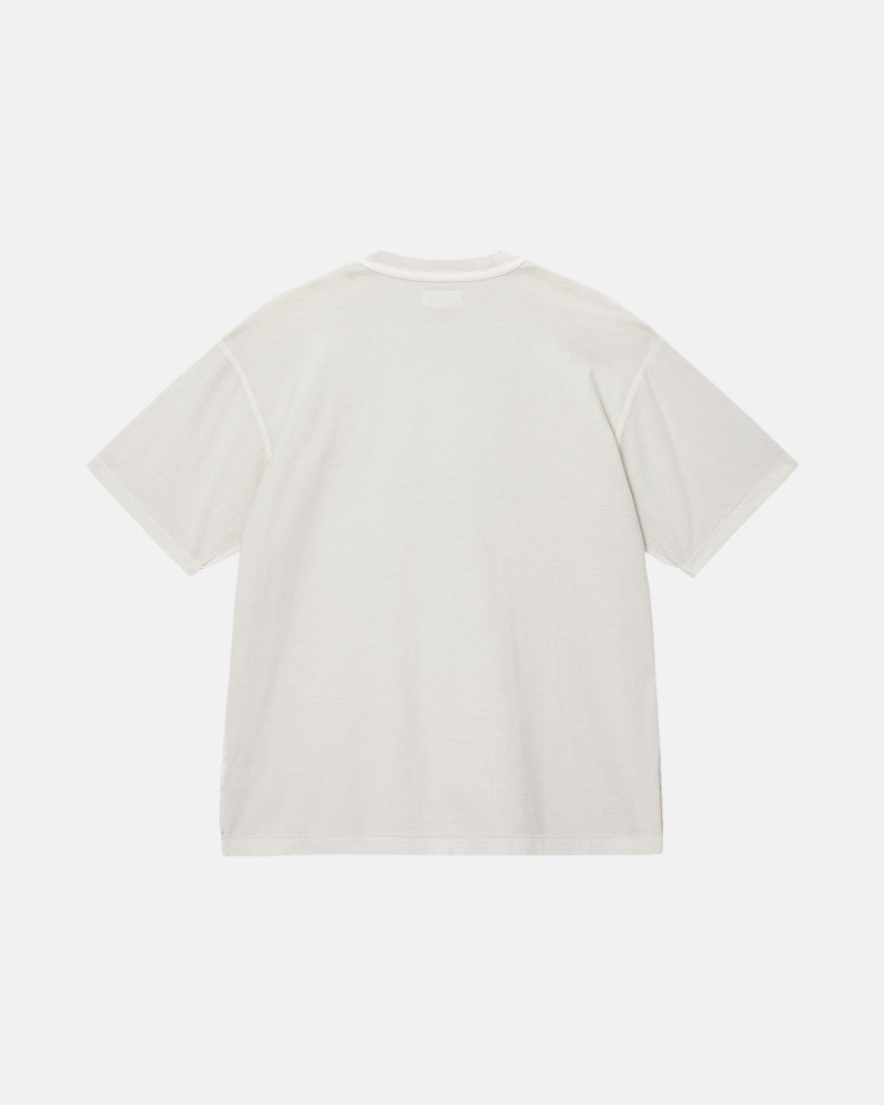 Stüssy Lazy Tee Short Sleeve Knit Unisex Bone | XA19-P7-ZV