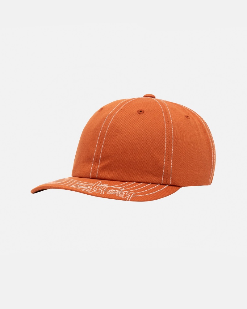 Stüssy Low Pro Basic Stitch Strapback Ball Cap Unisex Oranje | NP25-H2-CJ