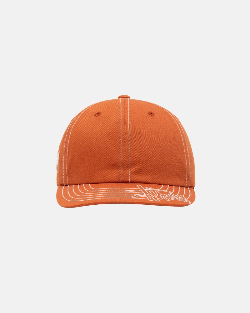 Stüssy Low Pro Basic Stitch Strapback Ball Cap Unisex Oranje | NP25-H2-CJ