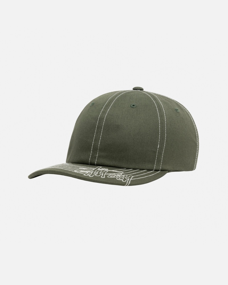 Stüssy Low Pro Basic Stitch Strapback Ball Cap Unisex Olijfgroen | JM64-Z5-PR