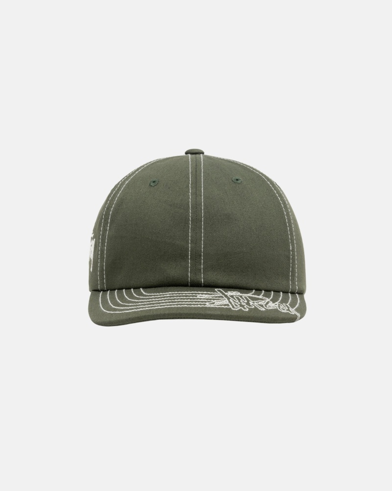 Stüssy Low Pro Basic Stitch Strapback Ball Cap Unisex Olijfgroen | JM64-Z5-PR