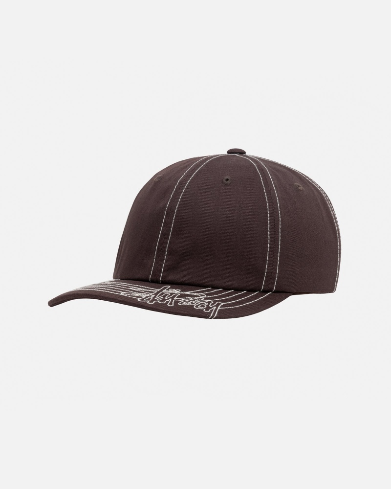 Stüssy Low Pro Basic Stitch Strapback Ball Cap Unisex Bruin | AY10-L7-GH