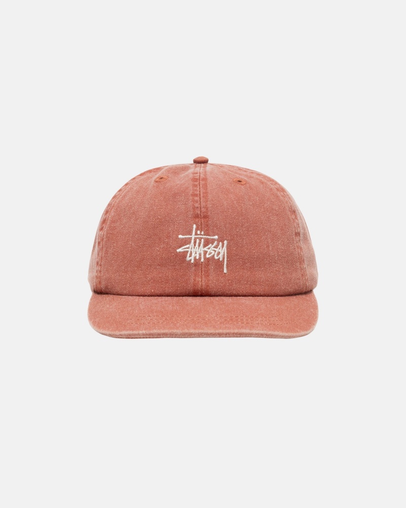 Stüssy Low Pro Basic Washed Strapback Ball Cap Unisex Spice | EW67-U2-RR