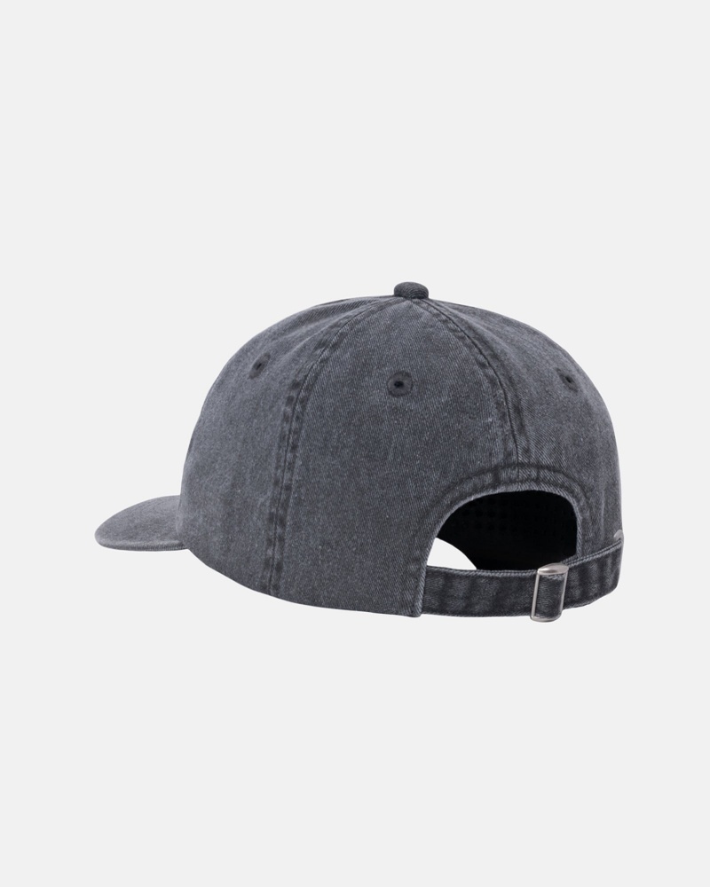 Stüssy Low Pro Basic Washed Strapback Ball Cap Unisex Charcoal | RE71-V3-CG