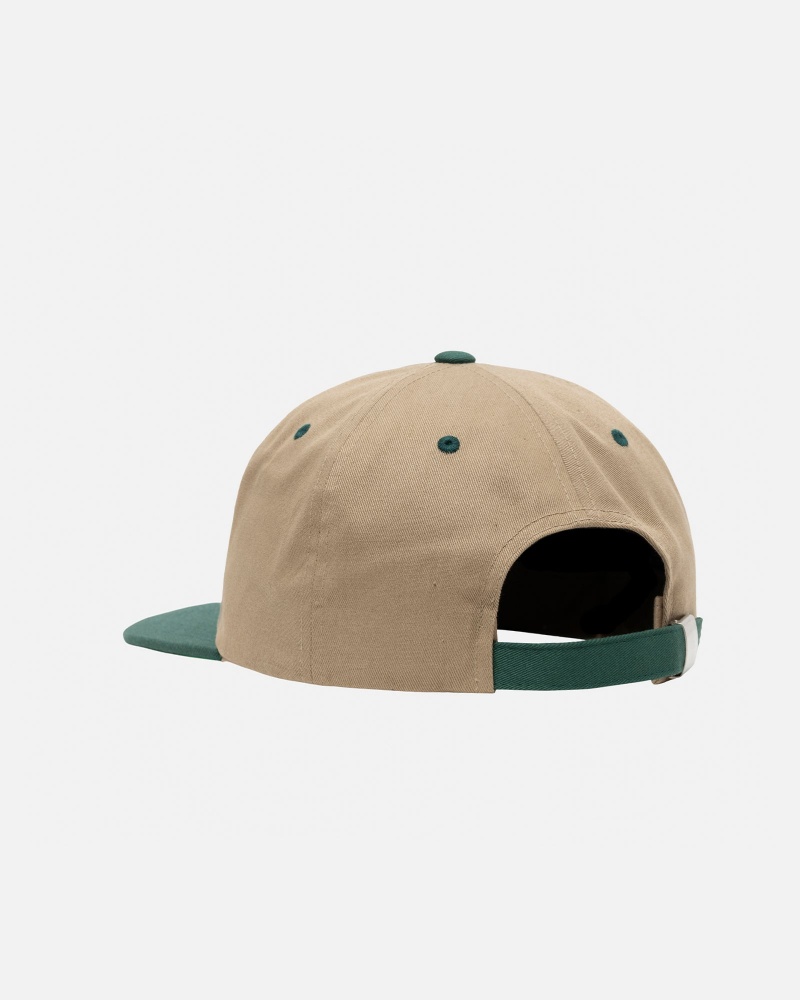 Stüssy Mid-Depth Basic Star Strapback Ball Cap Unisex Khaki | WC50-Z3-OY