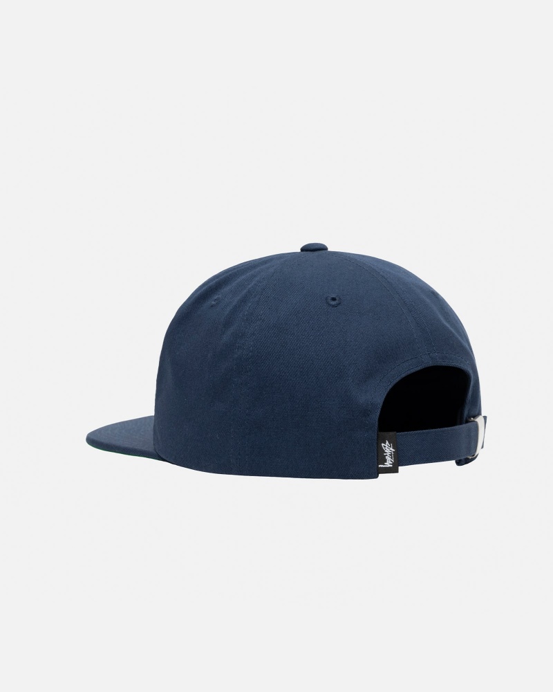 Stüssy Mid-Depth Basic Strapback Ball Cap Unisex Donkerblauw | AJ97-C3-VL