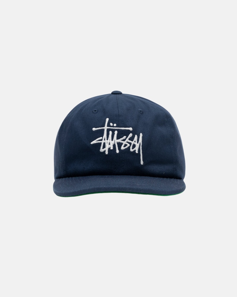 Stüssy Mid-Depth Basic Strapback Ball Cap Unisex Donkerblauw | AJ97-C3-VL