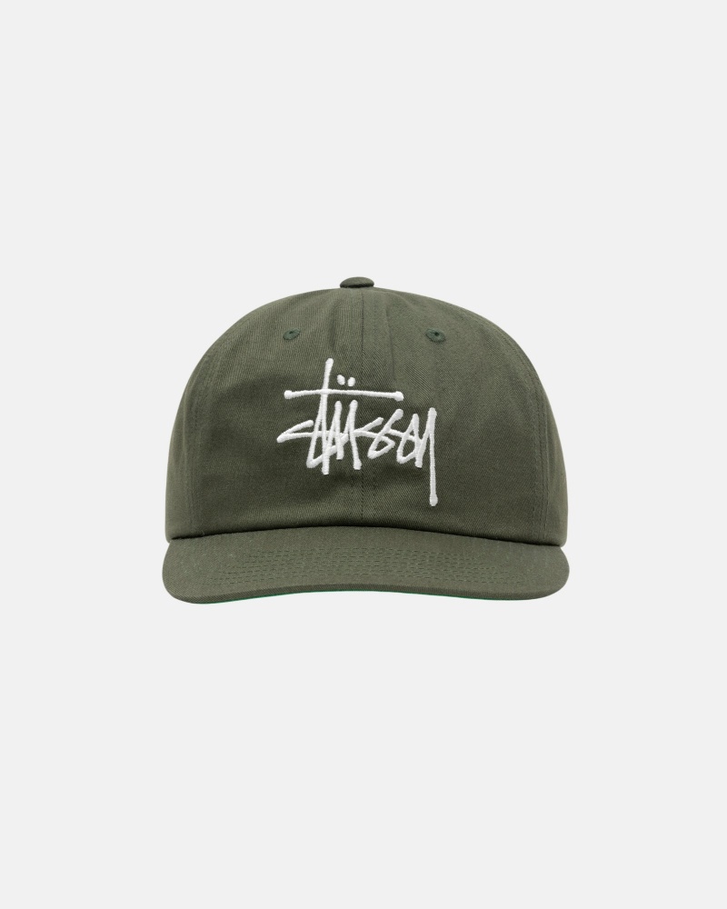 Stüssy Mid-Depth Basic Strapback Ball Cap Unisex Olijfgroen | LR72-C2-AU