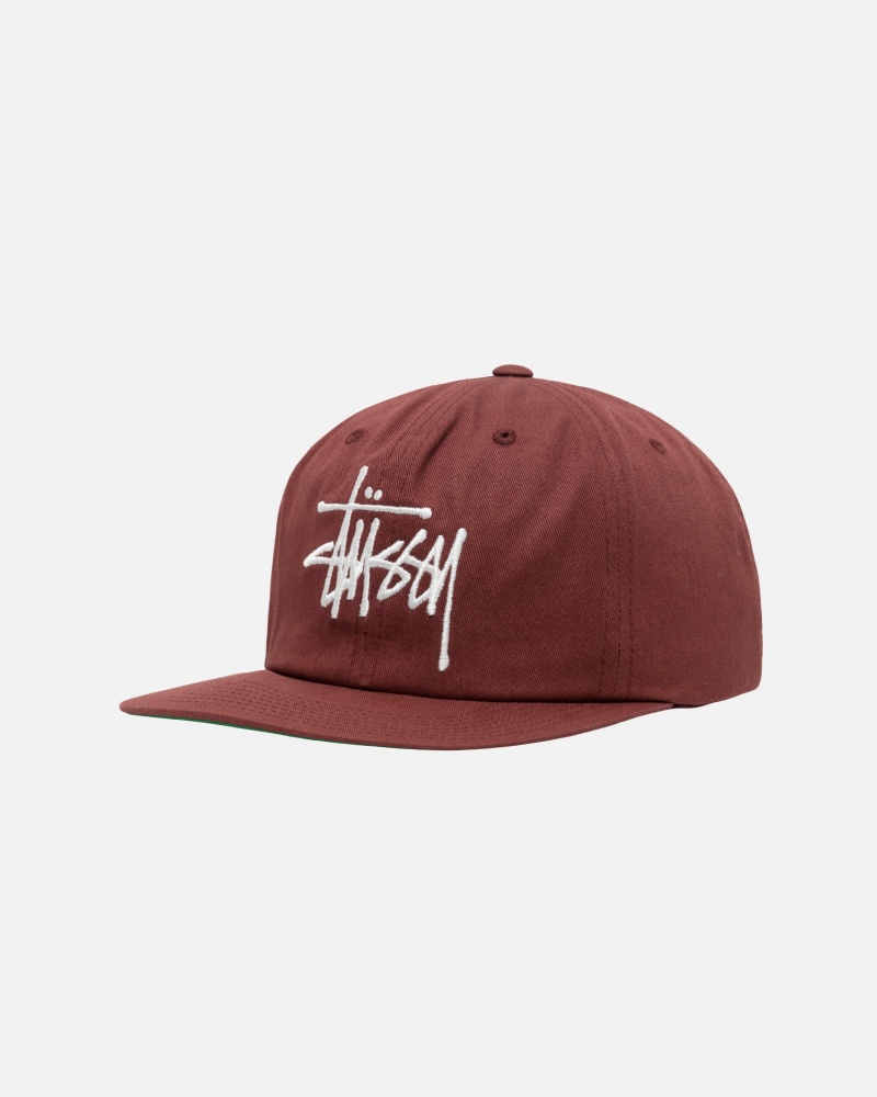 Stüssy Mid-Depth Basic Strapback Ball Cap Unisex Rood Bruin | UZ84-U9-QF