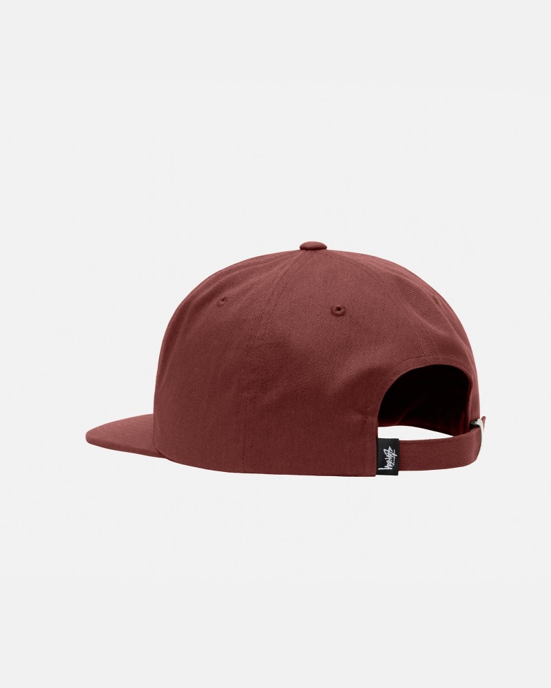 Stüssy Mid-Depth Basic Strapback Ball Cap Unisex Rood Bruin | UZ84-U9-QF