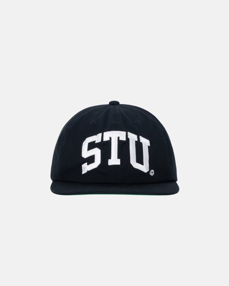 Stüssy Mid-Depth Stu Arch Strapback Ball Cap Unisex Zwart | TN10-T8-LE