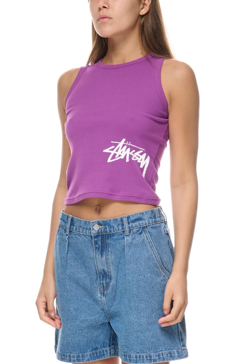 Stüssy Mid Graffiti Tank Singlets & Tanks Dames Paars | GE82-Z4-RQ