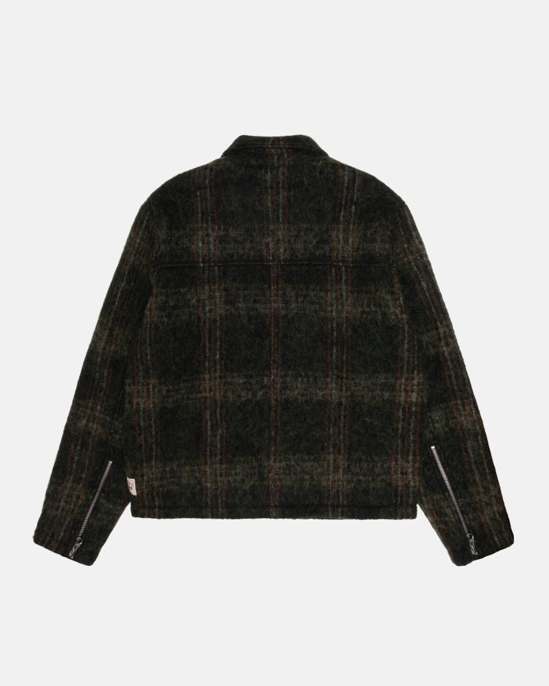 Stüssy Mohair Club Jacket Long Sleeve Outerwear Unisex Olijfgroen | DJ76-L2-JY