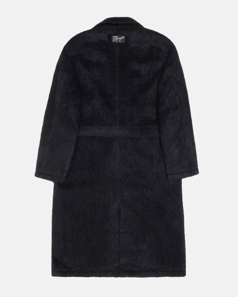 Stüssy Mohair Trench Coat Long Sleeve Outerwear Unisex Zwart | KZ09-V0-MT