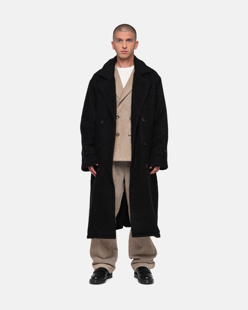 Stüssy Mohair Trench Coat Long Sleeve Outerwear Unisex Zwart | KZ09-V0-MT