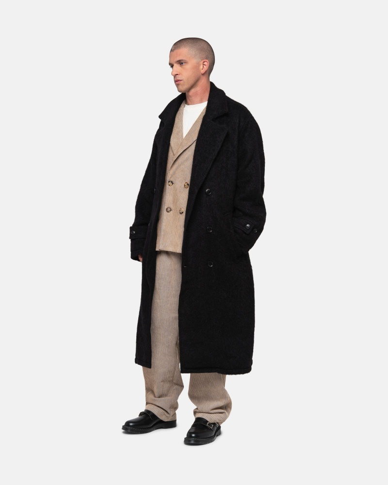 Stüssy Mohair Trench Coat Long Sleeve Outerwear Unisex Zwart | KZ09-V0-MT