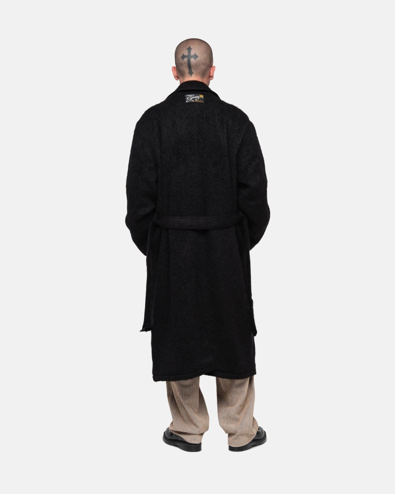 Stüssy Mohair Trench Coat Long Sleeve Outerwear Unisex Zwart | KZ09-V0-MT