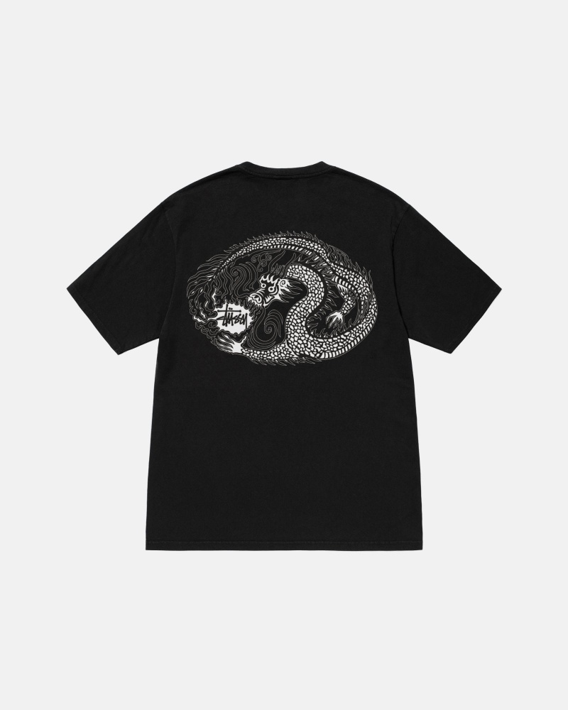 Stüssy Mosaic Dragon Tee Pigment Dyed Short Sleeve T-Shirt Unisex Zwart | ER27-P4-PK