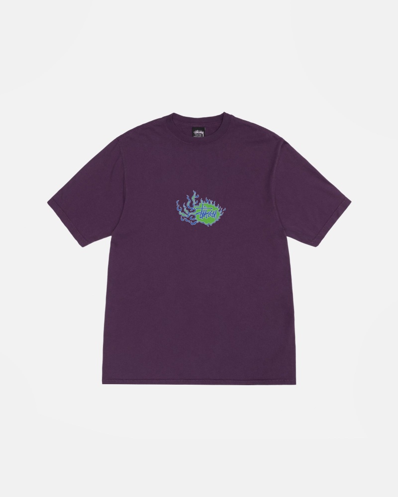 Stüssy Mosaic Dragon Tee Pigment Dyed Short Sleeve T-Shirt Unisex Paars | HB17-B2-SD