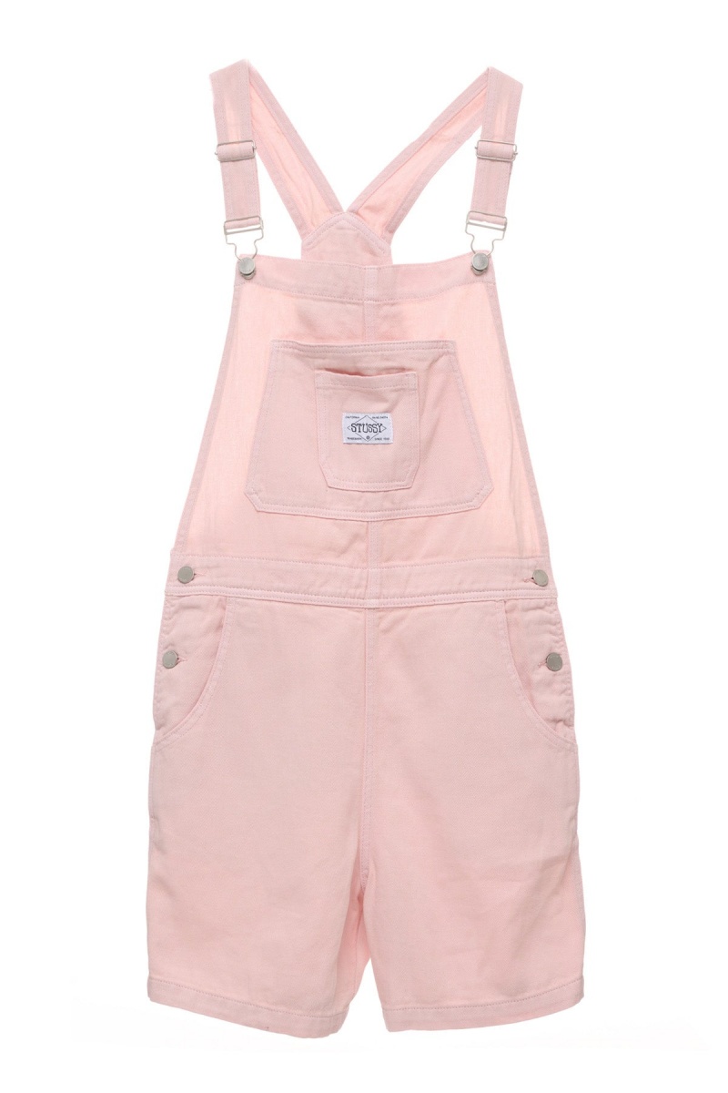 Stüssy Nevada Denim Kort Overall Shorts & Pants Dames Roze | DC27-A5-XJ