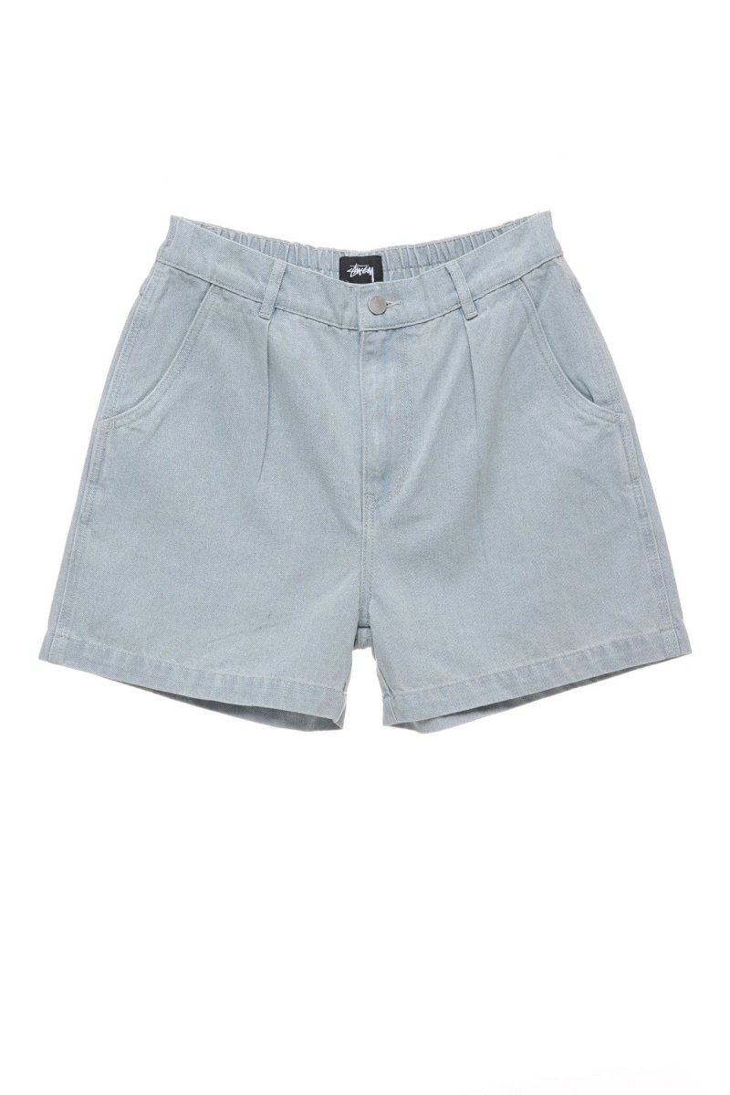 Stüssy Nevada Denim Kort Shorts & Pants Dames Wit Lichtturkoois | IT46-V2-IK