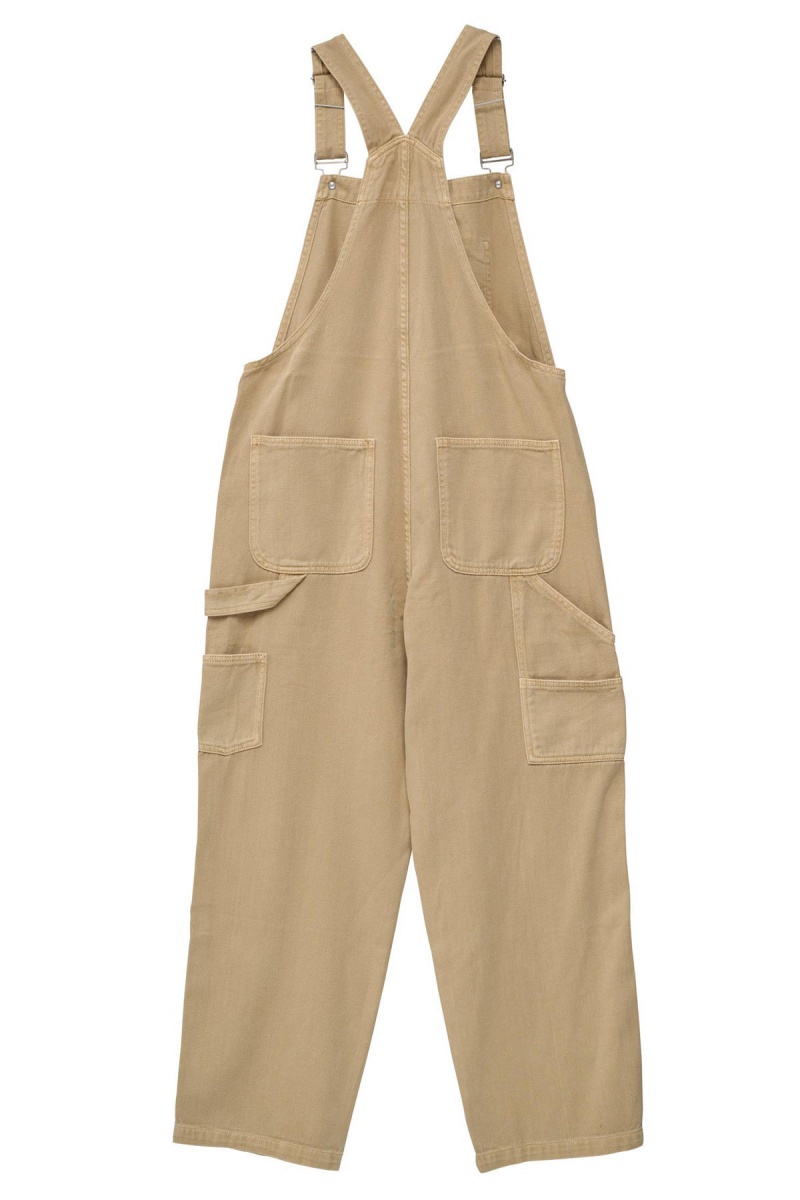 Stüssy Nevada Denim Overall Shorts & Pants Dames Khaki | BA36-M6-MF